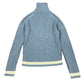 Y2k No Logo Knitted Zip Sweatshirt Blue - M