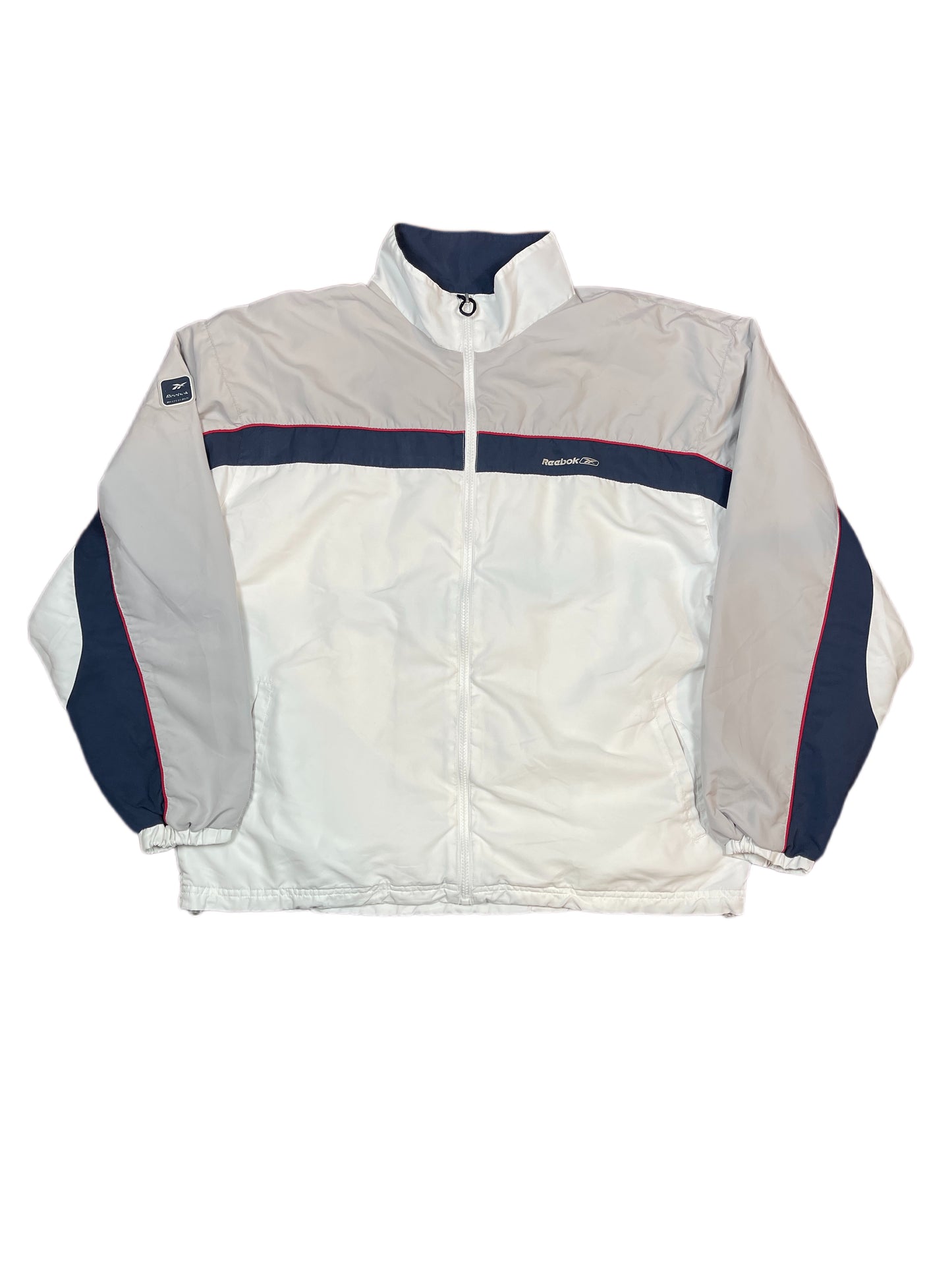 Y2k Reebok Sport Jacket Gray White - XL