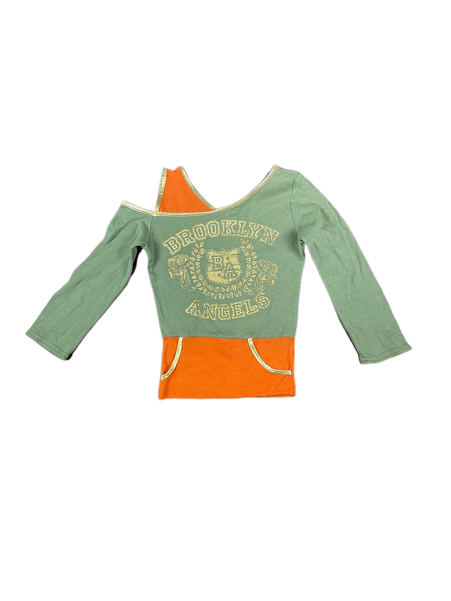 Y2k Long Sleeve Top Olive Green - XS/S