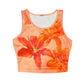 Stretchy Flower Top Orange - M