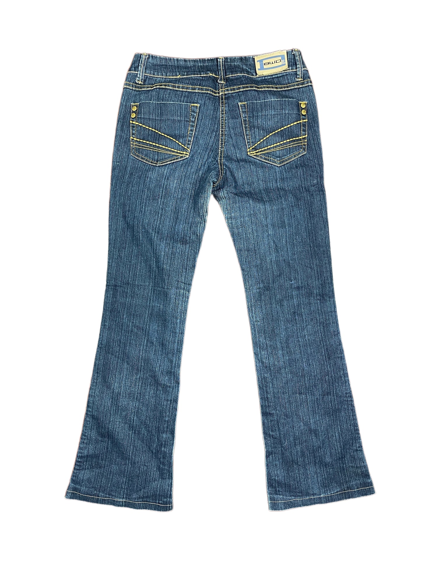 Y2k Bwd Denim Pants Flared Blue - S