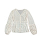 Dazy Less Shiny Long Sleeve Top Perlmut White - M/L