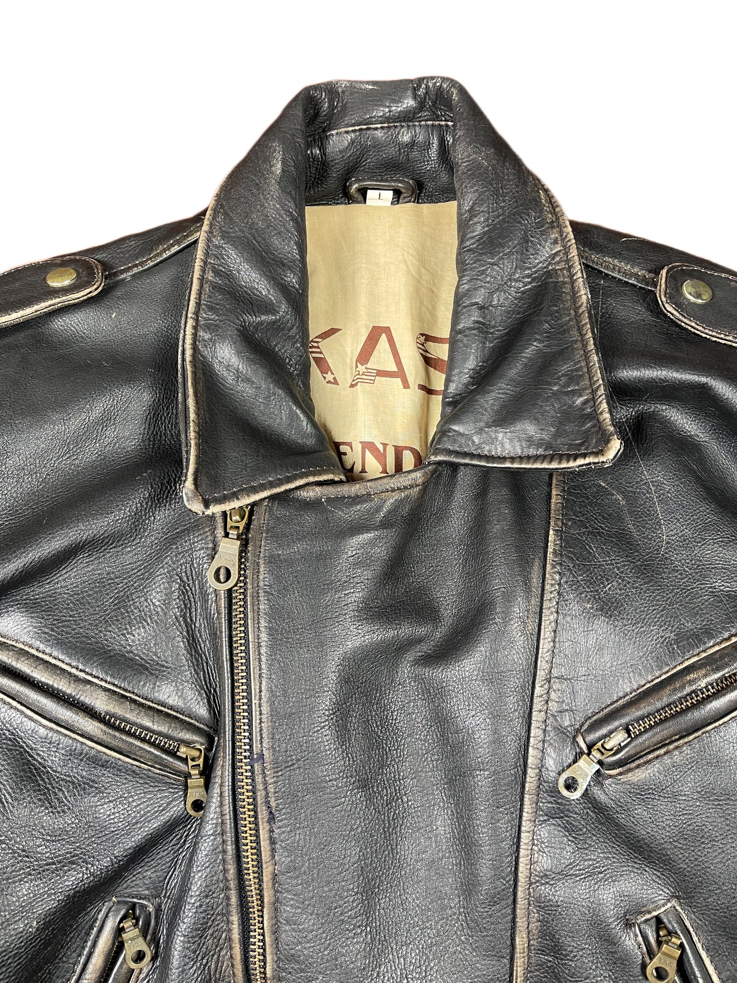 Vintage US Force Bomber Leather Jacket Black L