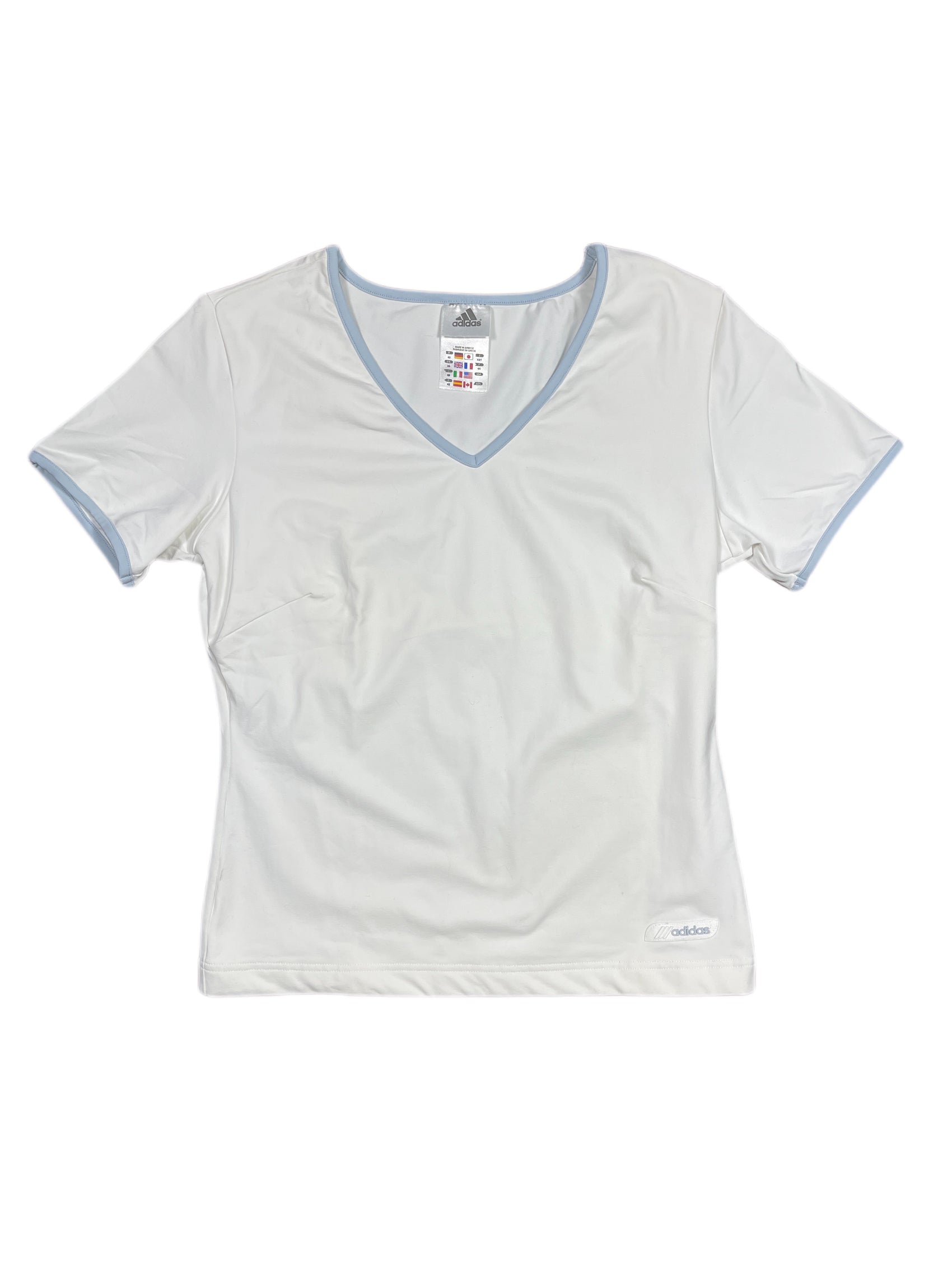 Y2k 2004 Adidas Short Sleeve Sport Top White XL