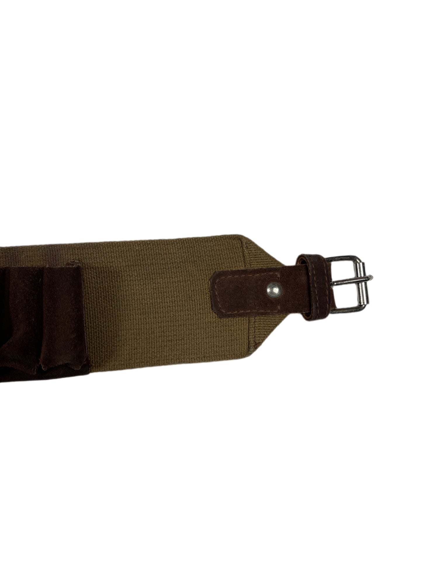 Antik Ammunition Leather Cotton Belt Brown Beige