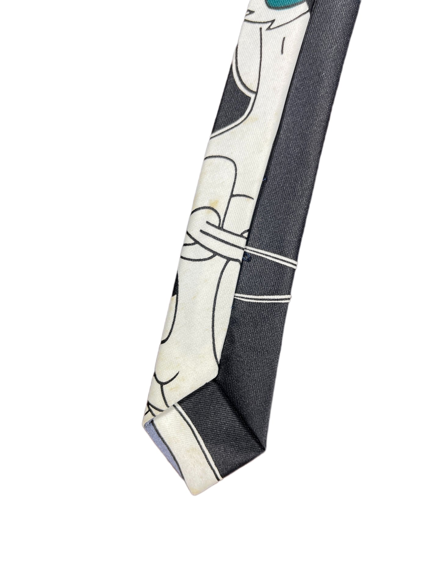 Vintage Looney Tunes Silk Tie Black