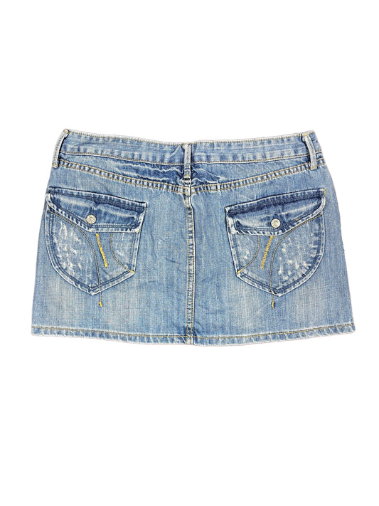 Y2k Reminiscence Boy Denim Skirt Blue - L/XL