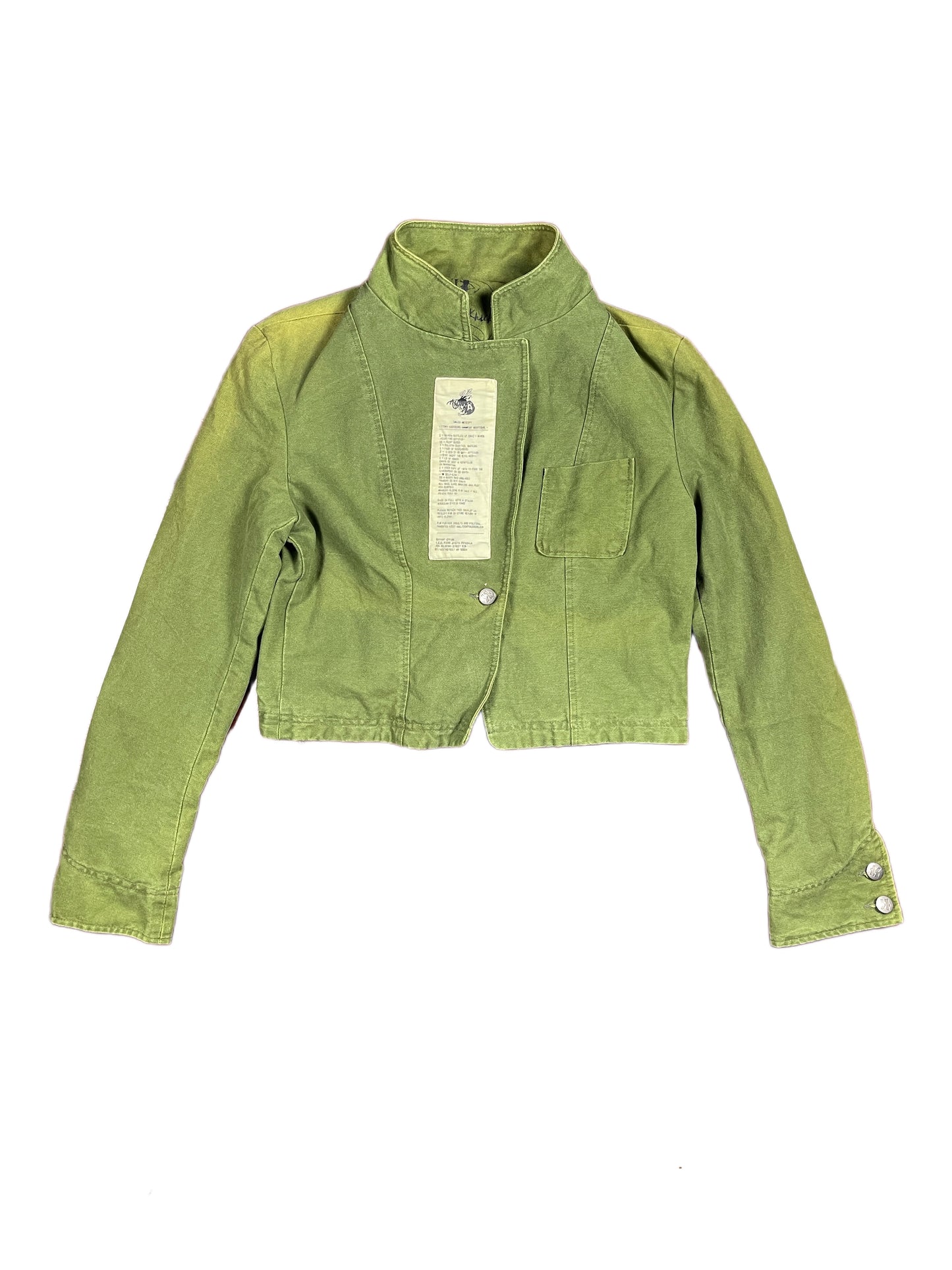 Y2k Tight Knickers Denim Jacket Green - S