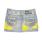 Y2k Take Two Denim Skirt Blue Yellow - S/M
