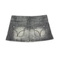 Y2k Blanco Mini High Waist Denim Skirt Gray - M