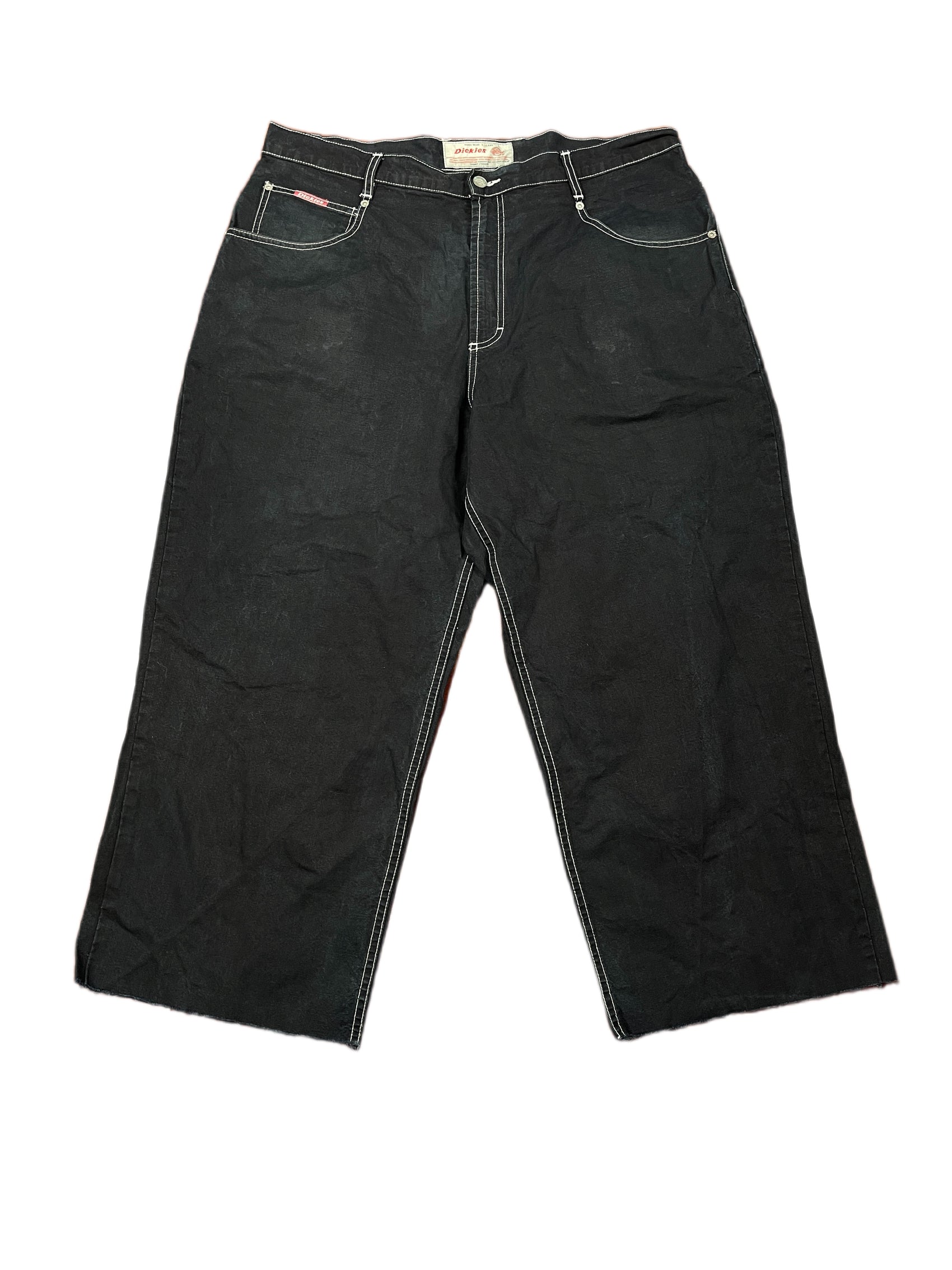 Y2k Dickies Cropped Denim Pants Hip Hop Black - XXL