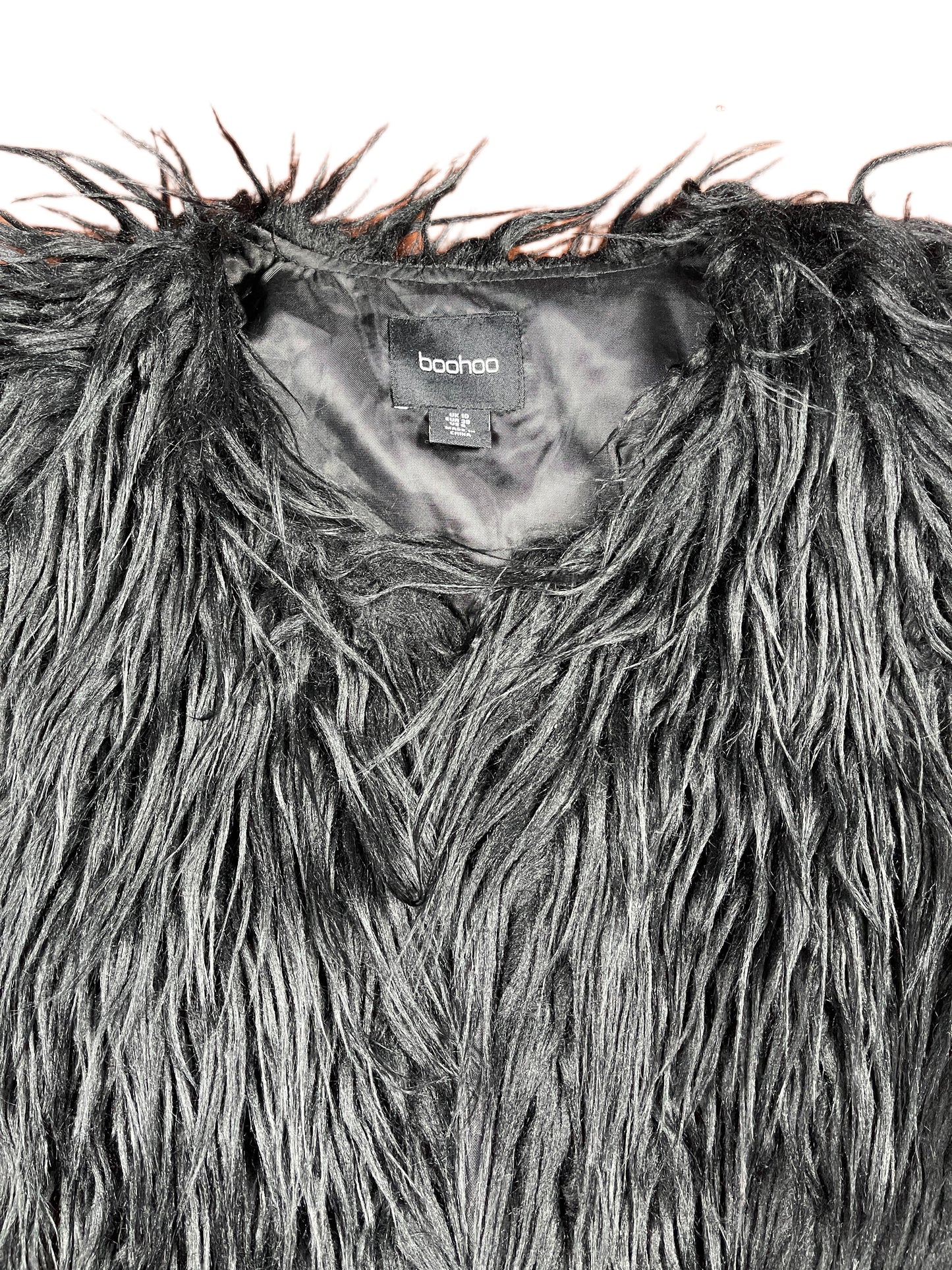 Boohoo Faux Fur Vest Black - M