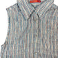Y2K Fishbone Sleeveless Top Blue Cotton Blend S