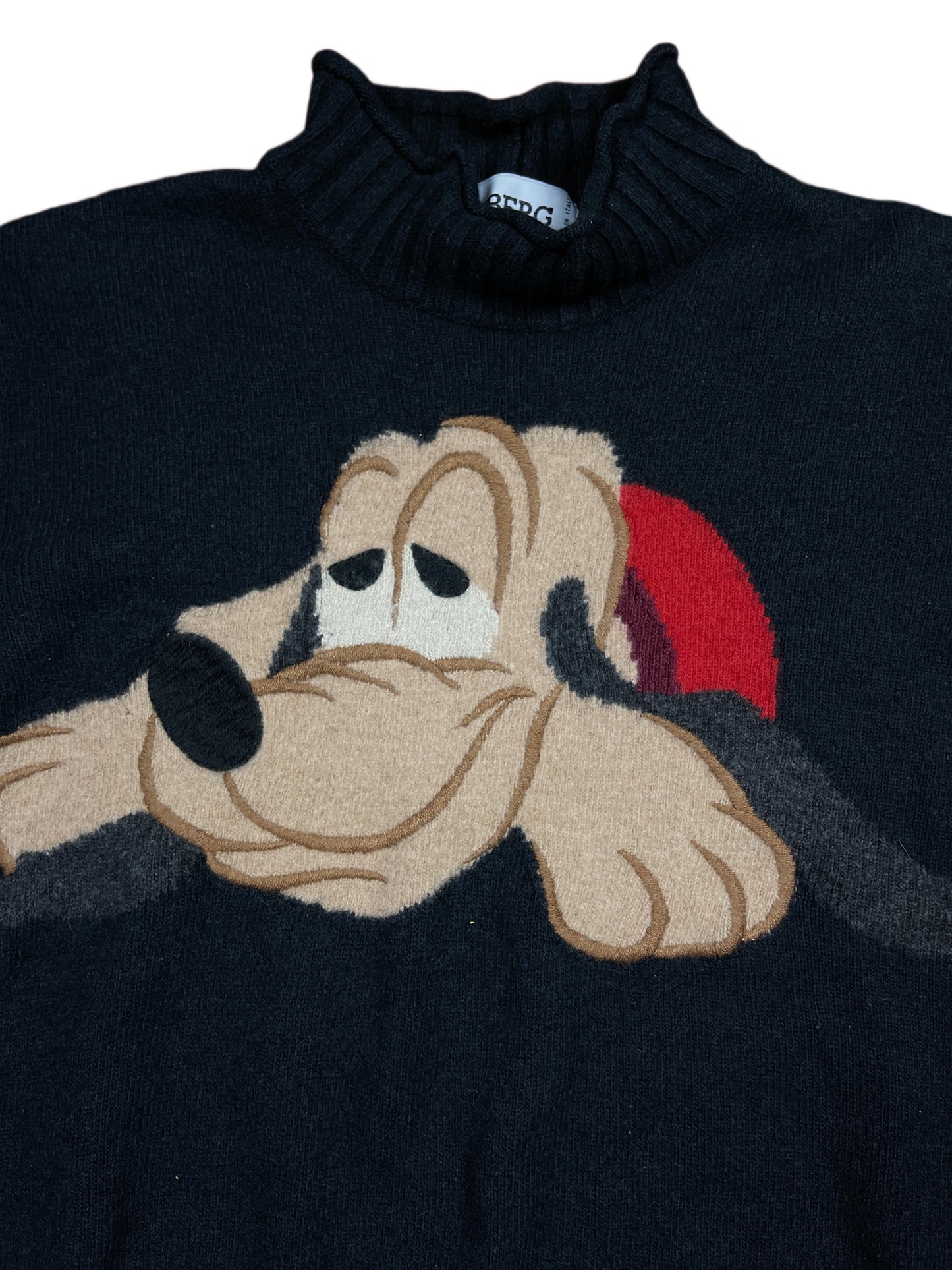 Vintage Iceberg Pluto 1994 Knitted Sweatshirt Black - XS