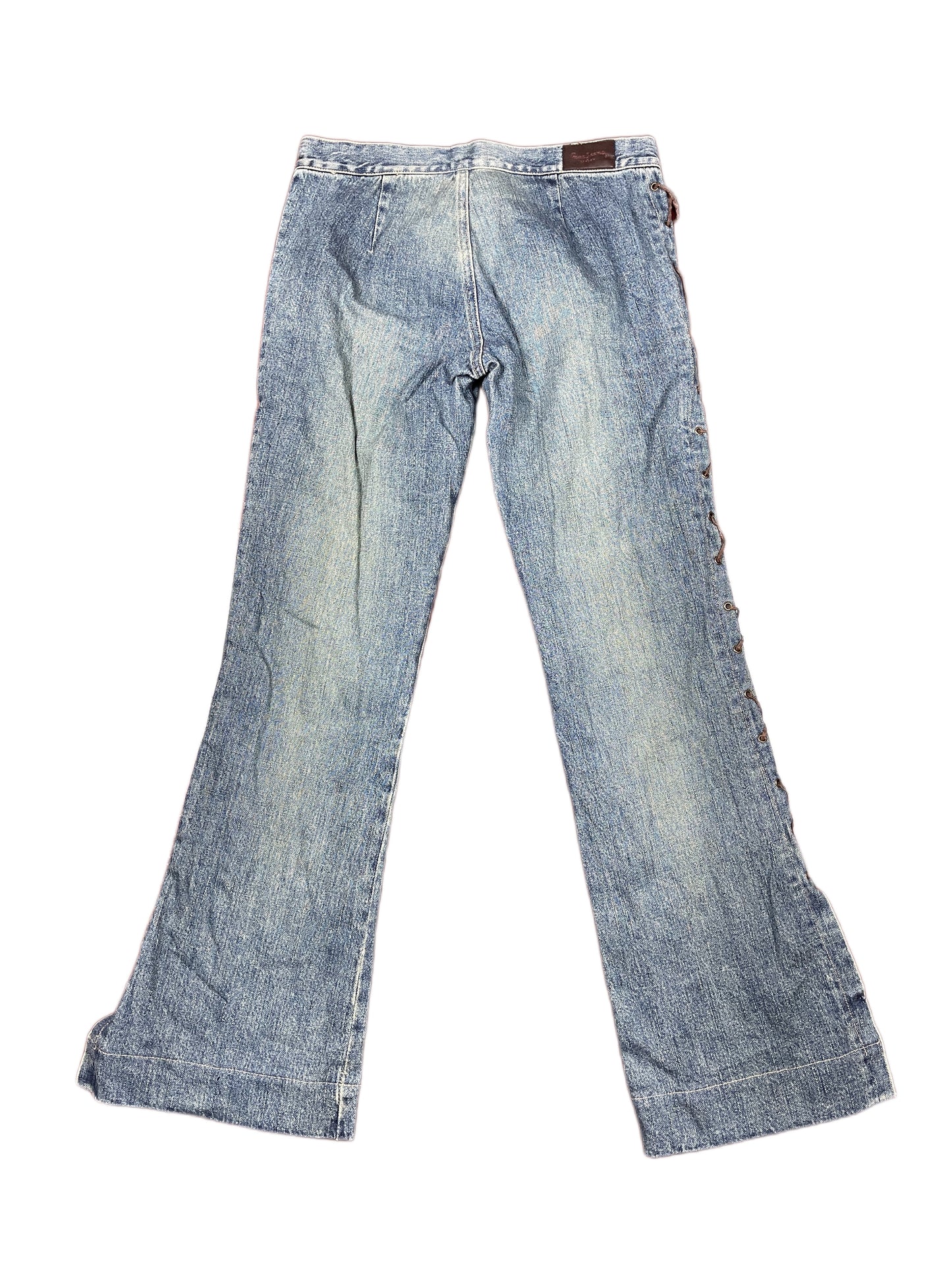 Y2k Pepe Jeans Low Waist Flared Denim Pants Blue - M