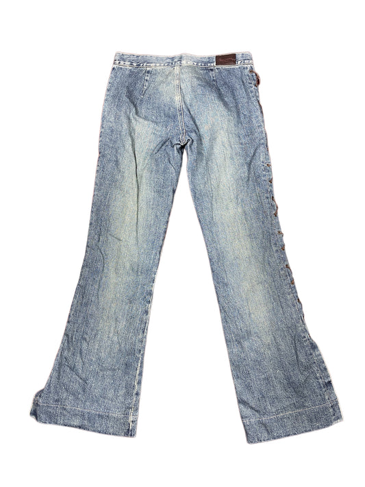 Y2k Pepe Jeans Low Waist Flared Denim Pants Blue - M