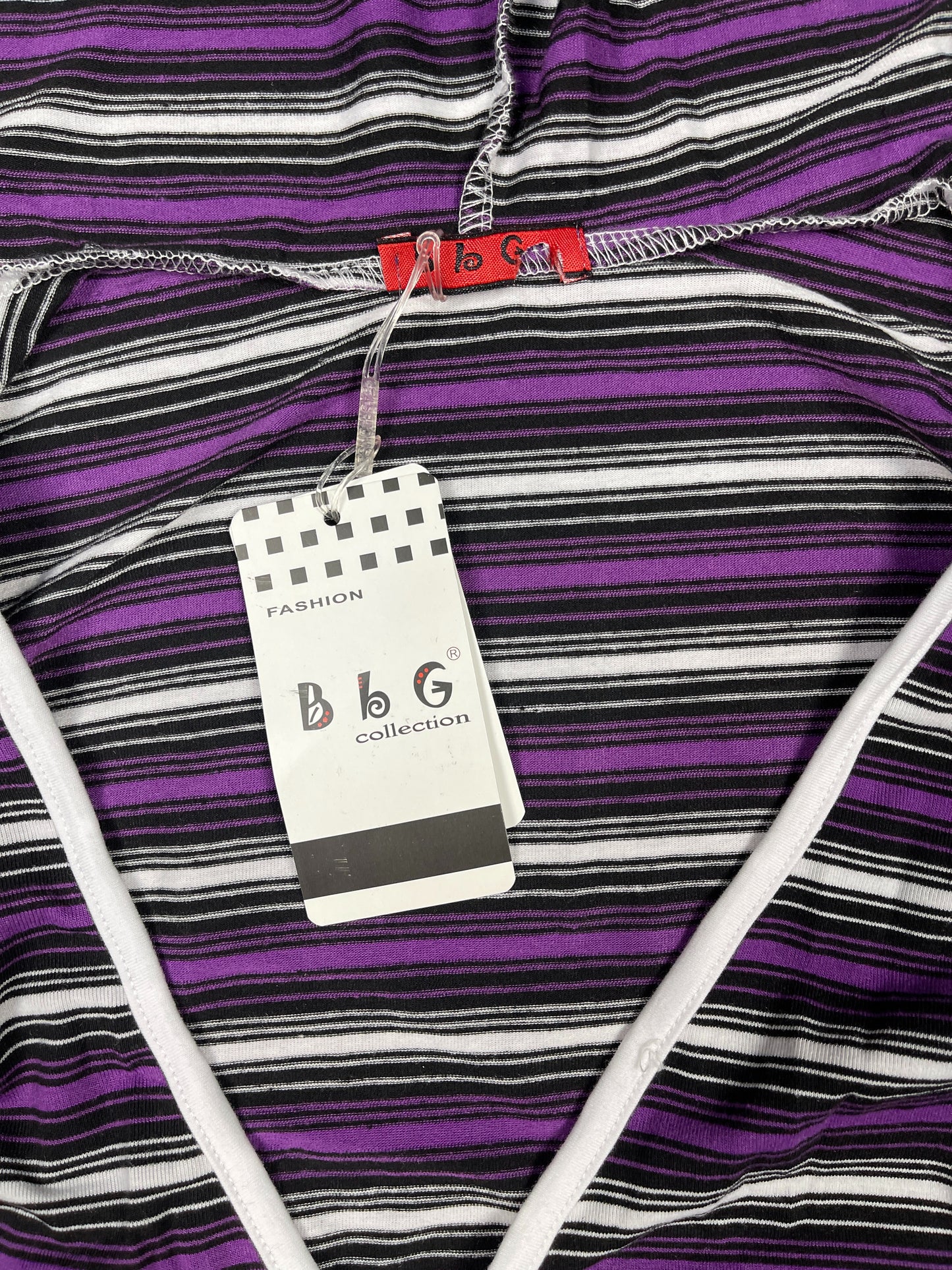Y2k BbG Long Sleeve Top with Hood Purple Black - M
