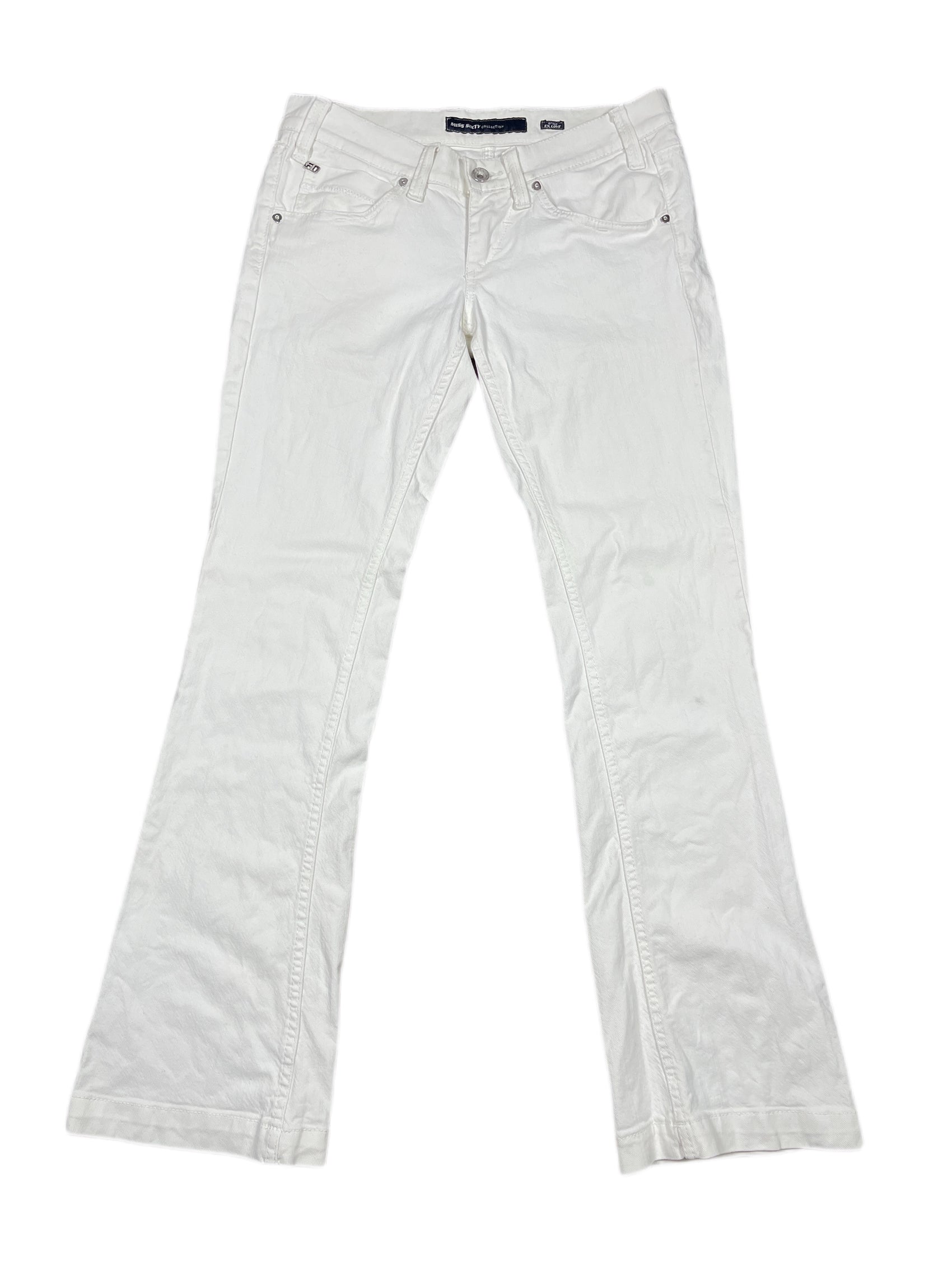 Y2k Miss Sixty Low Waist Flared Denim Pants White - L