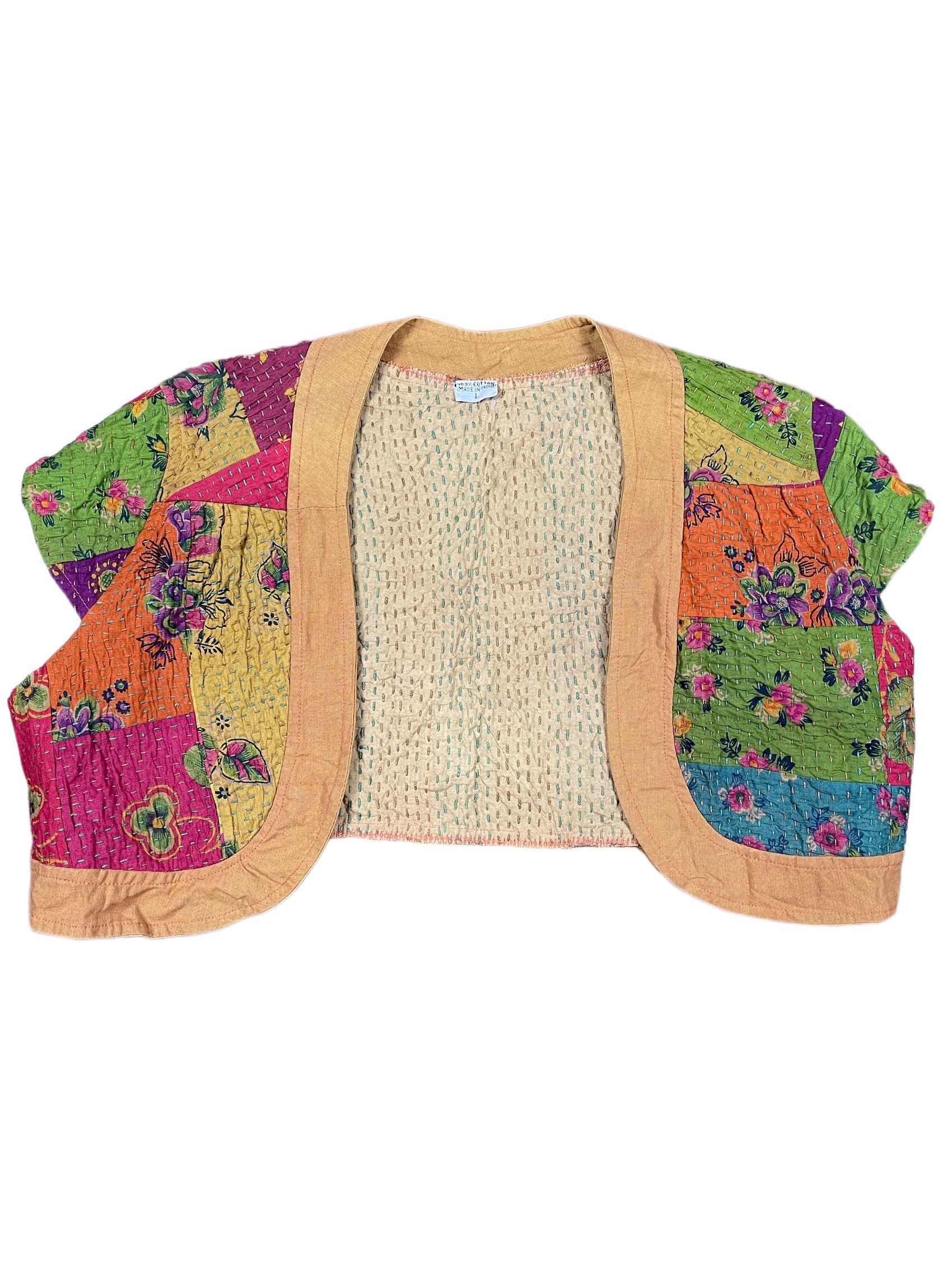 Vintage Short Sleeve Top Multicolor - L