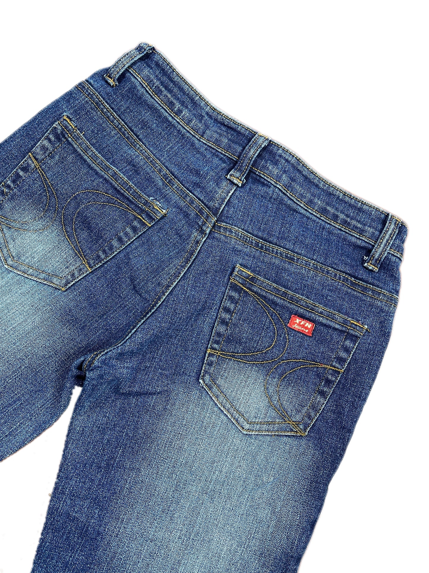 Y2k XFN Flared Denim Pants Blue - S