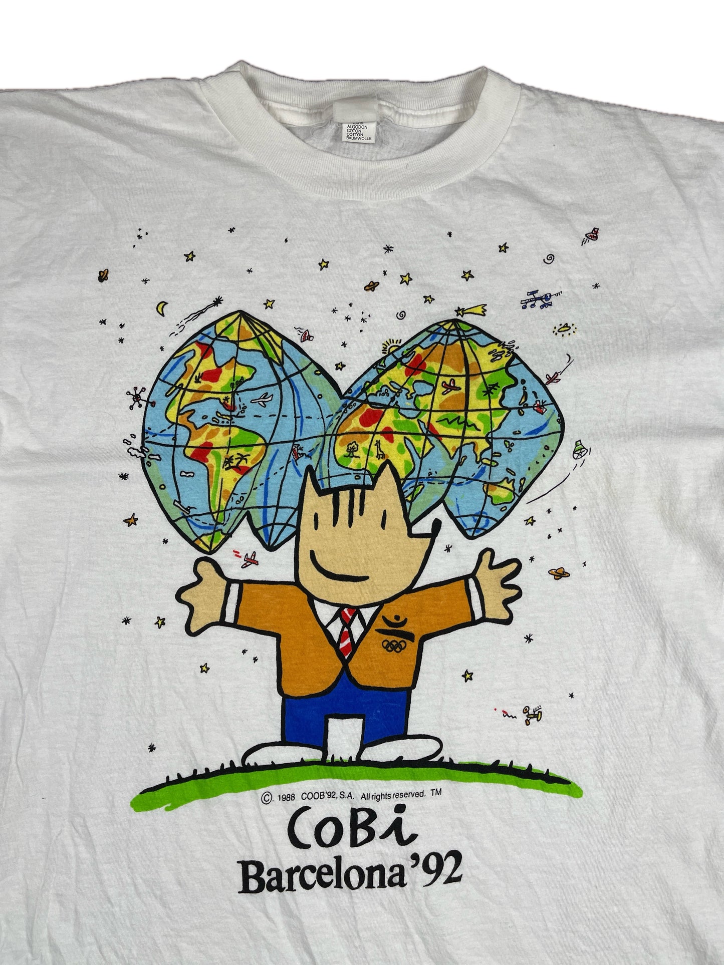 Vintage Kobi Olimpic 1992 Barcelona T-Shirt White - L