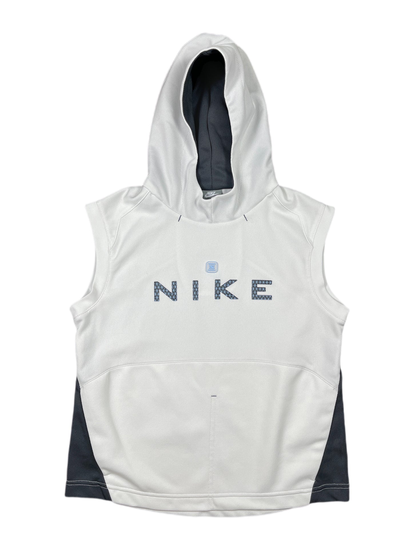 Y2k Nike Shox Sleeveless Sport Hoodie White Blue - XS