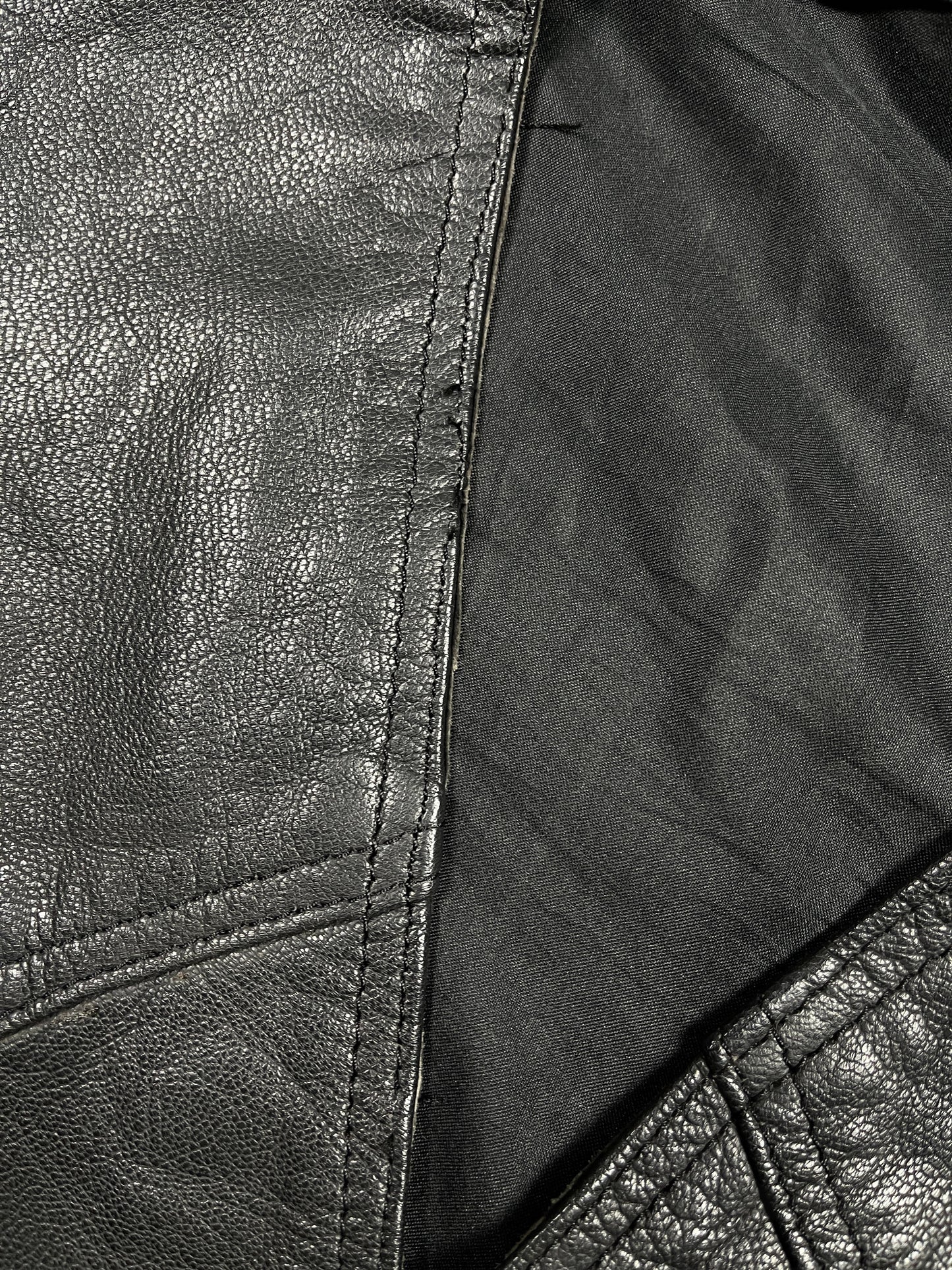 Vintage Leather Vest Black - S