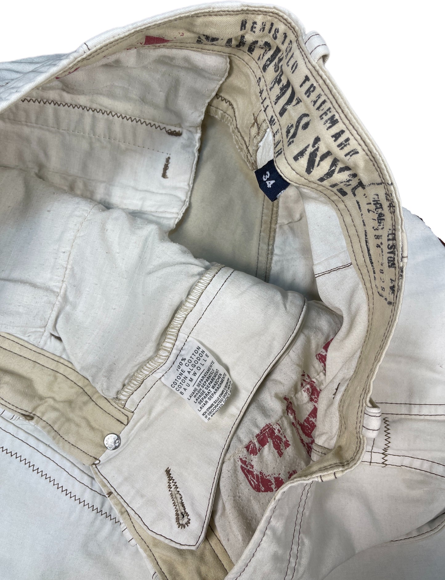 Y2K Murphy & NYE Sailing Pants Creme Cotton L