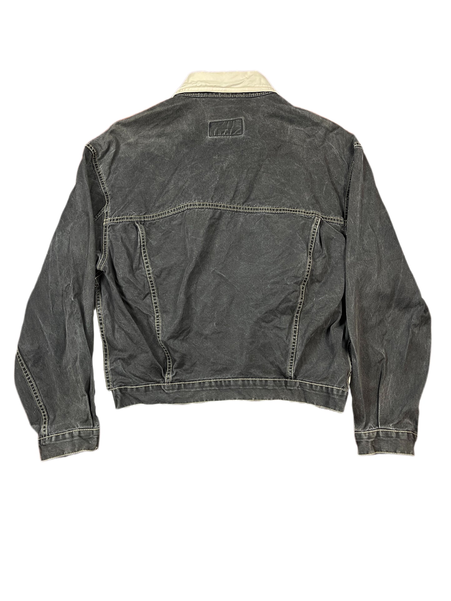 Vintage Diesel 90s Denim Jacket Gray Cream M