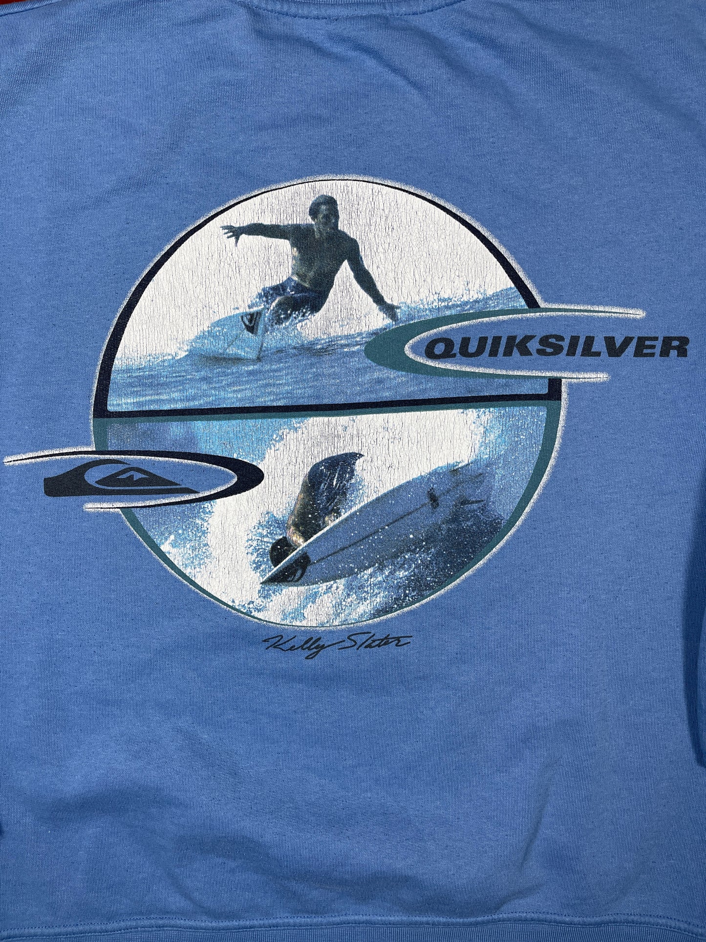 Y2k Quiksilver Kelly Slater Sweatshirt Blue - M
