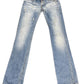 Y2k Replay Low Waist Flared Denim Pants Blue White - S