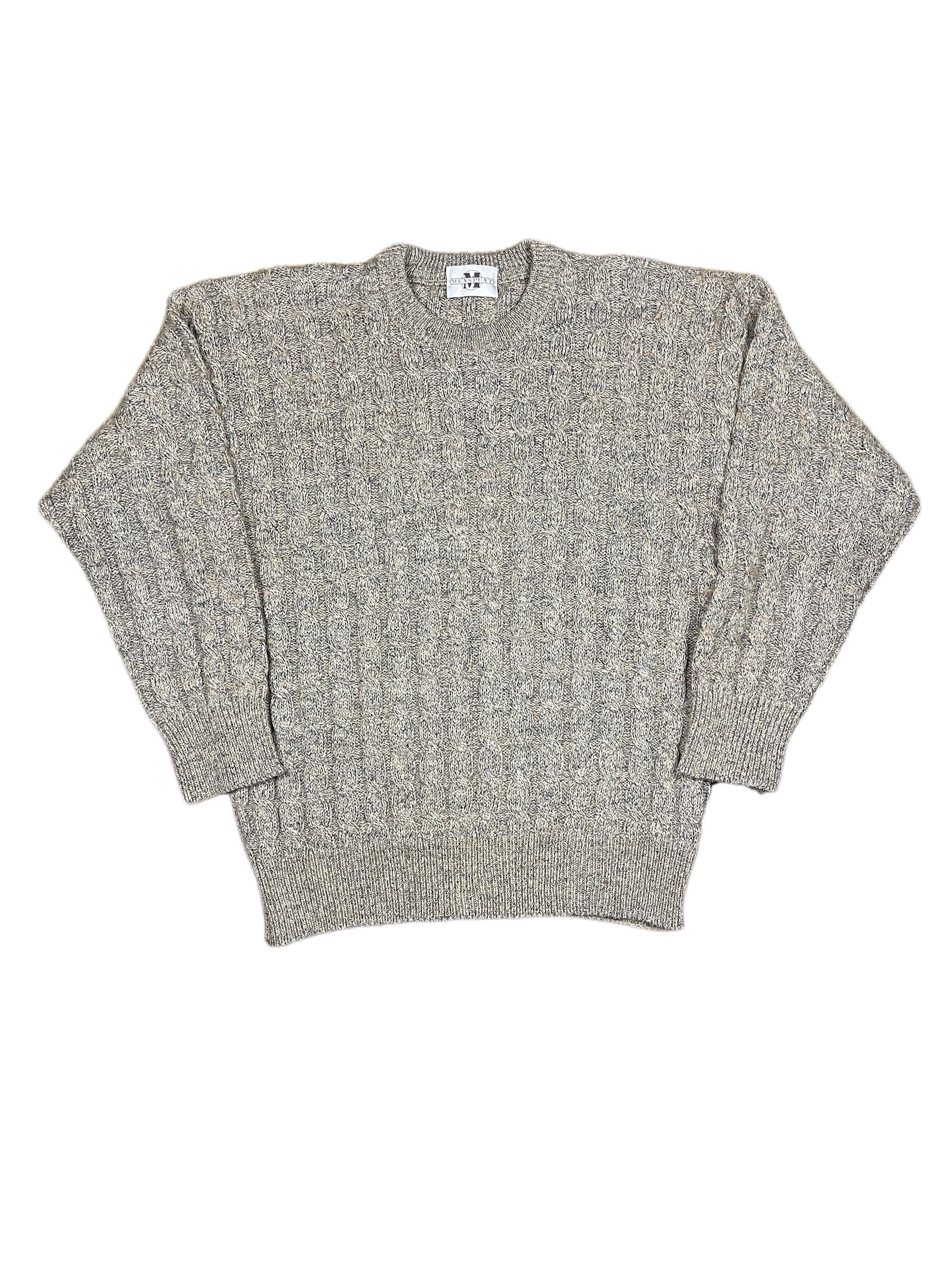 Vintage Menspunt Knitted Sweatshirt Gray Beige - M