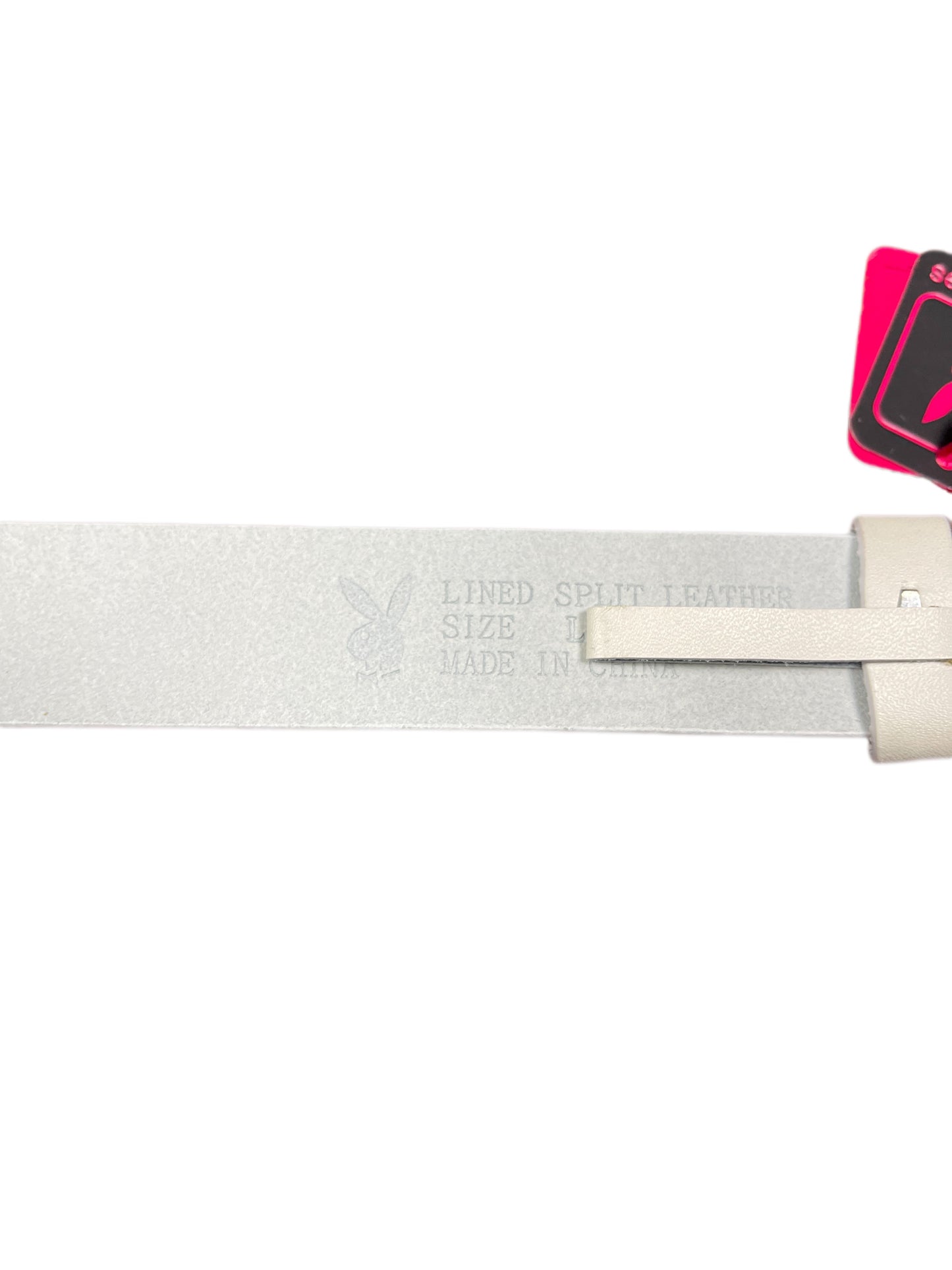 Y2k Playboy Leather Belt White 2004