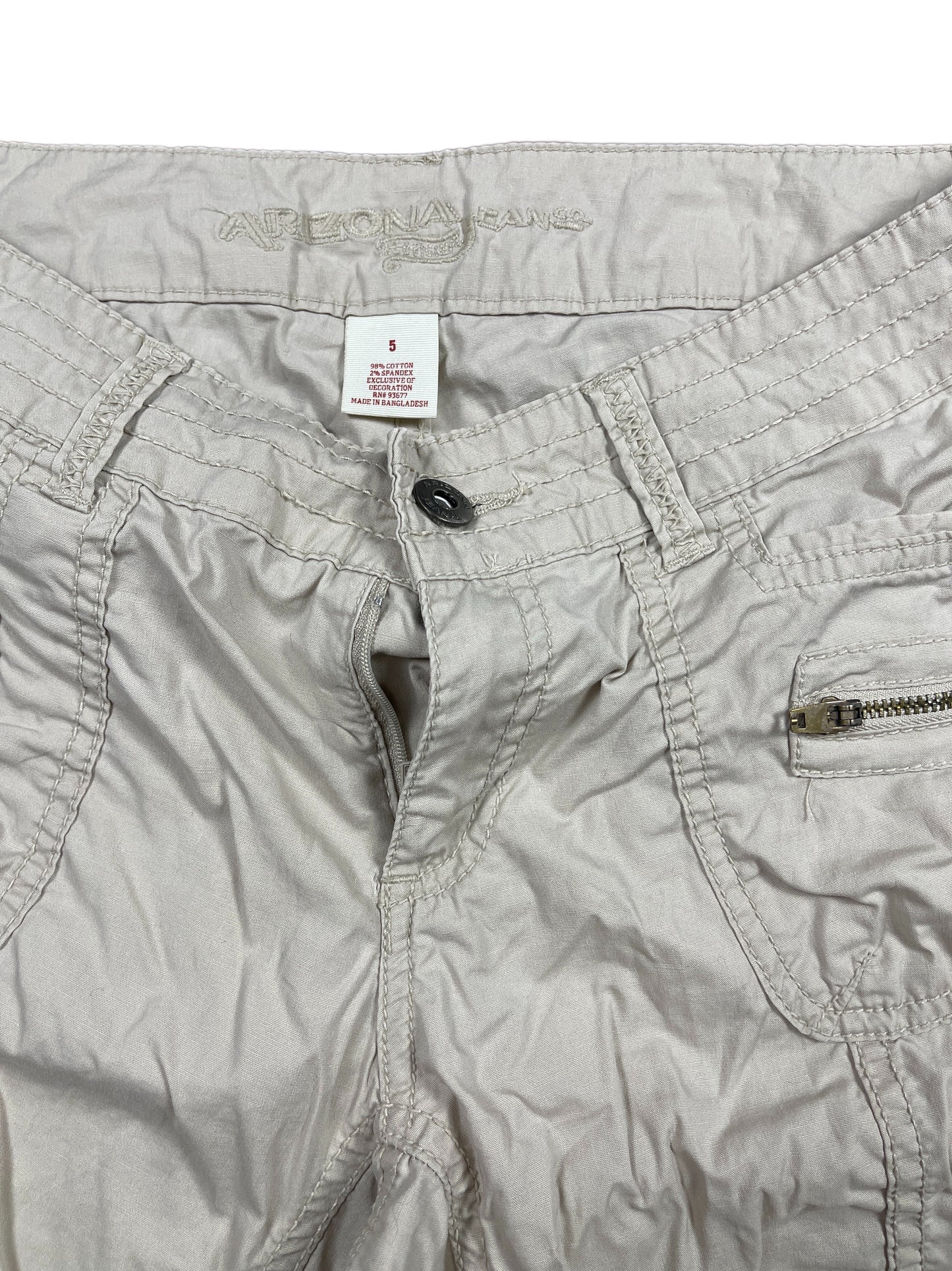 Y2k Arizona Ean Low Waist Capri Pants Beige - L