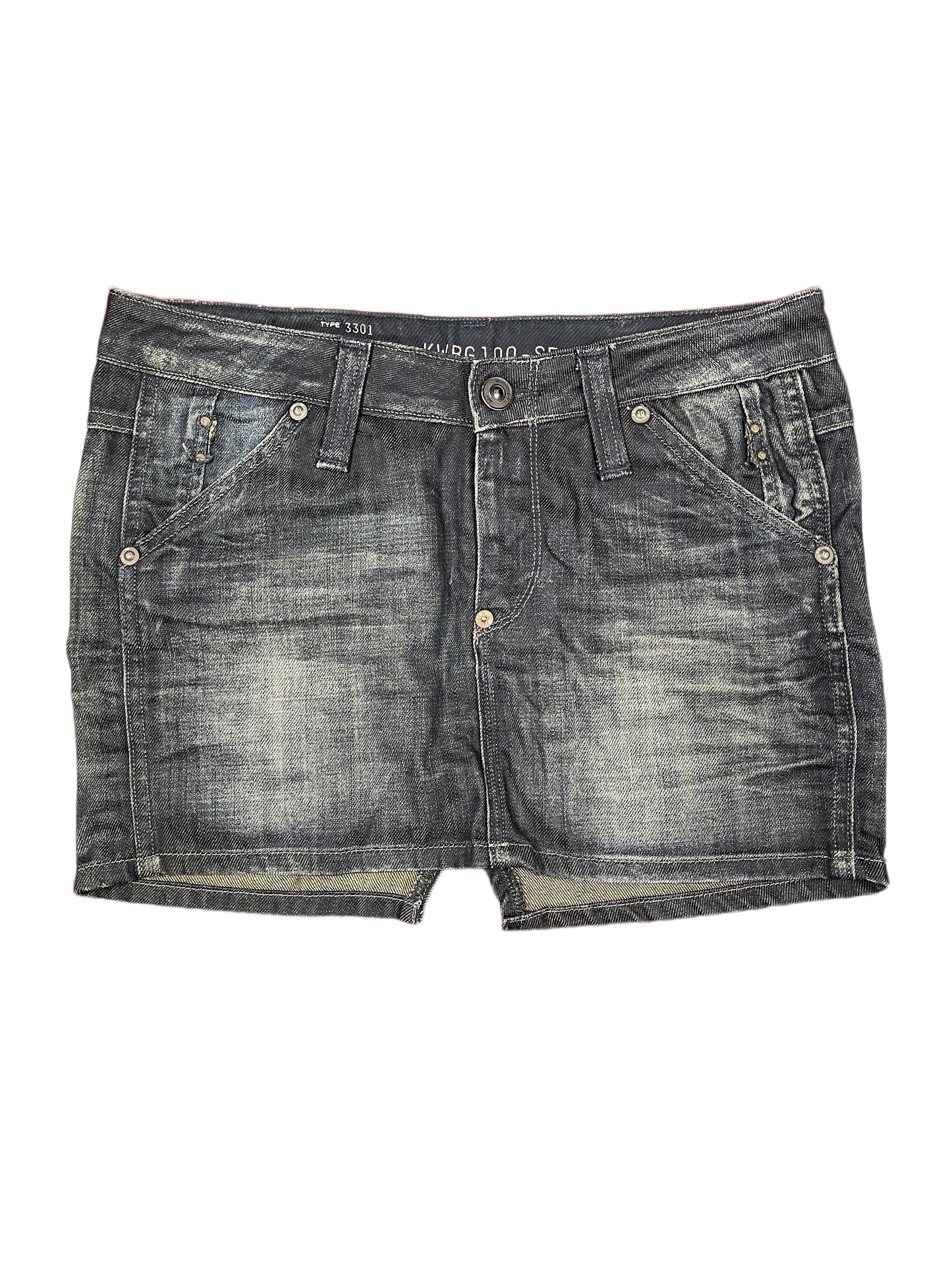 Y2k G-Star RAW Denim Mini Skirt Gray Blue - S