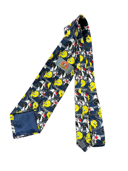 Vintage Tweety Silvester 1999 Looney Tunes Tie Multicolor