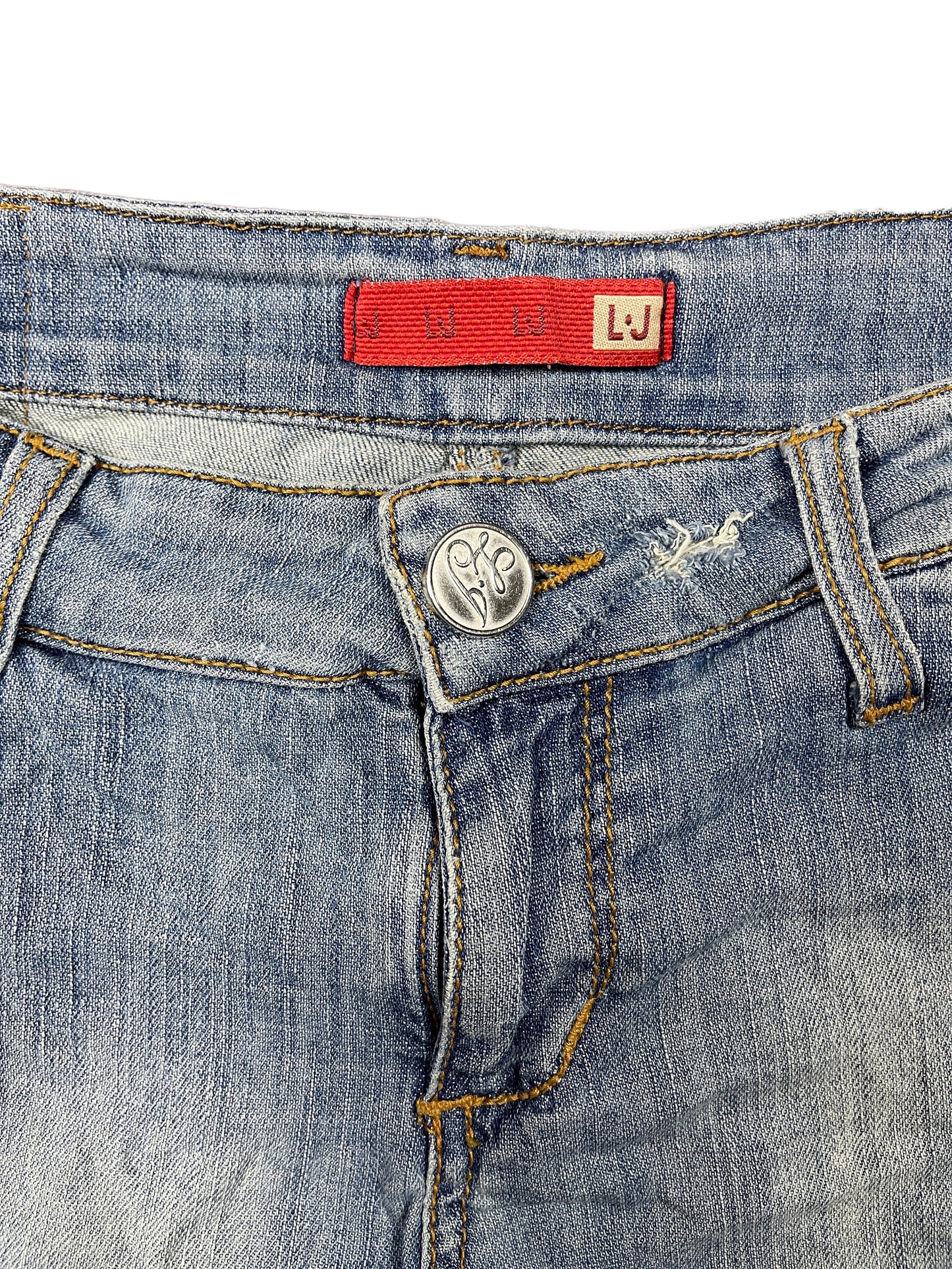 Y2k Liu Jo Denim Hot Pants Shorts Blue - L