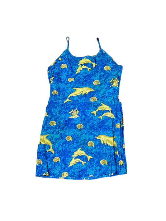 Vintage Donario Dolphin Sleeveless Dress Blue - XL/XXL
