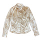 Y2k Miss Sixty Long Sleeve Velvet Shirt Beige Gold - M