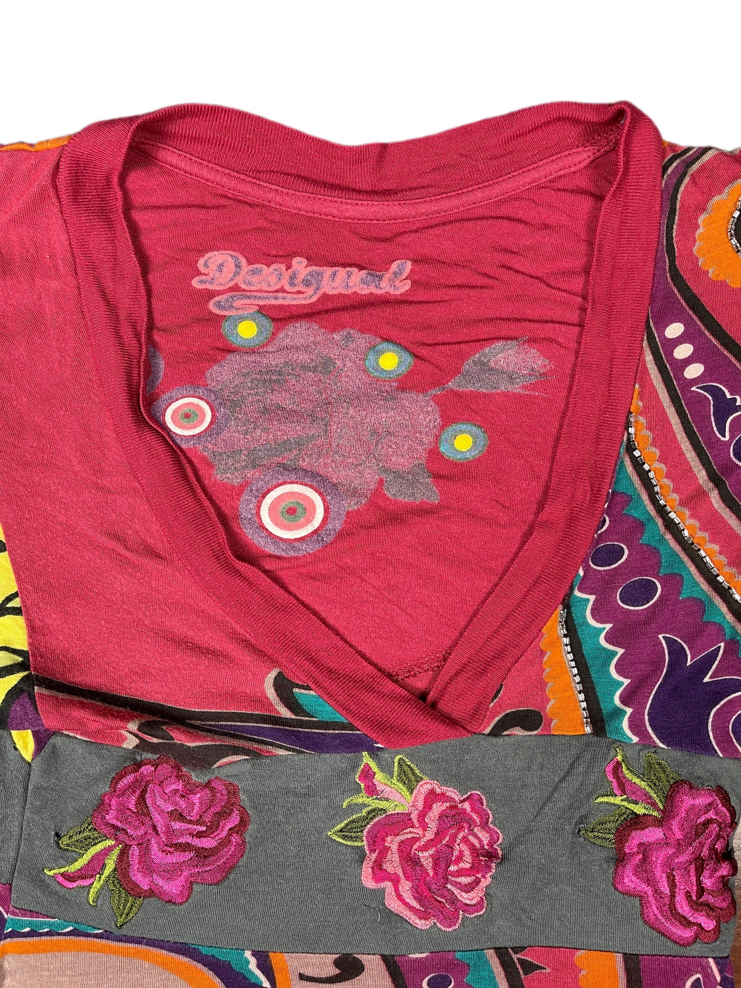Y2k Desigual Short sleeve Dress Multicolor - XS