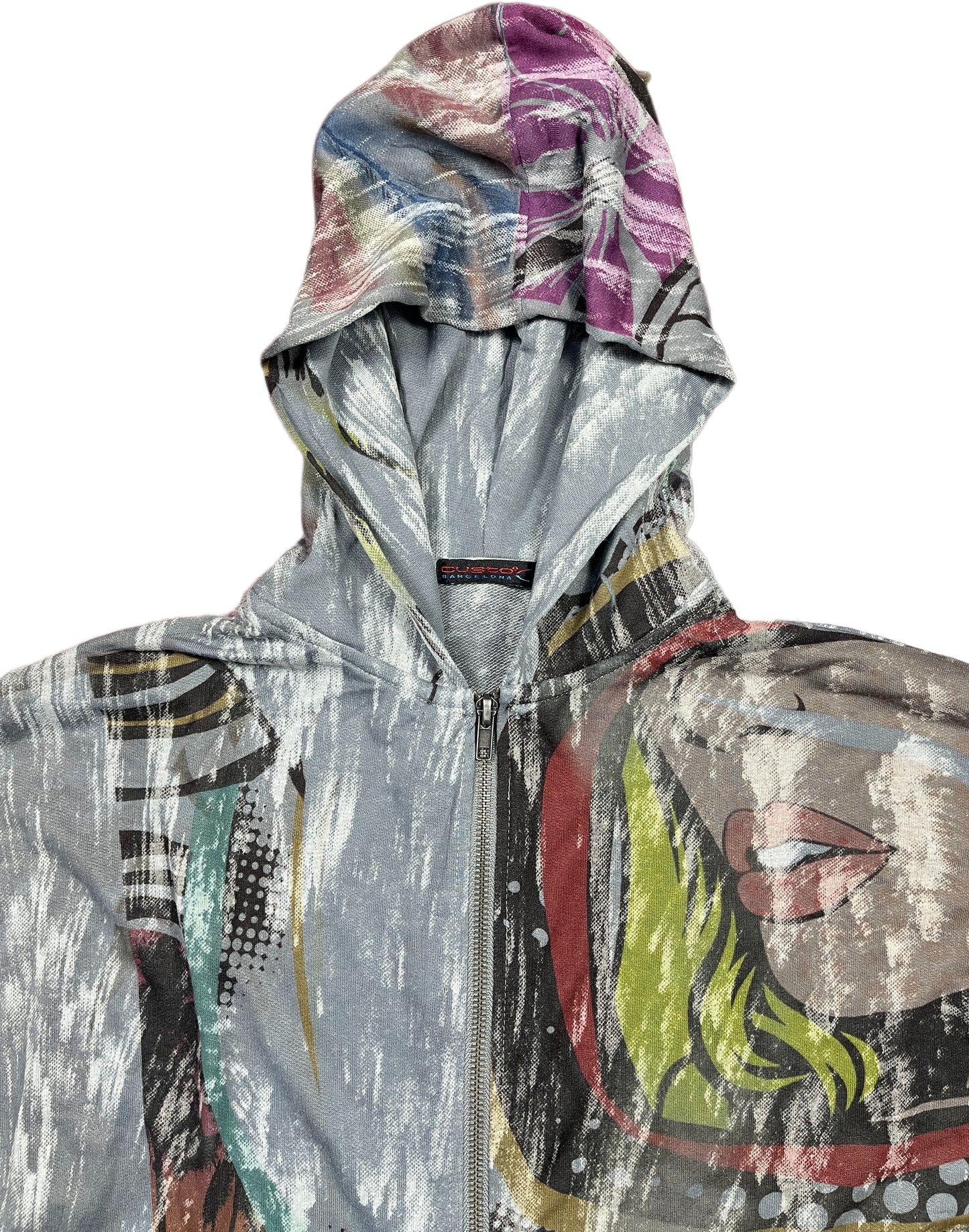 Y2K Custo Zip Sweatshirt Multicolor Synthetic S