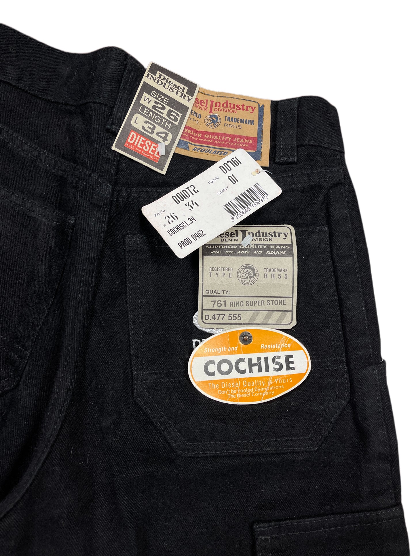 Vintage Diesel 1990s Deadstock Denim Pants Black - XXS