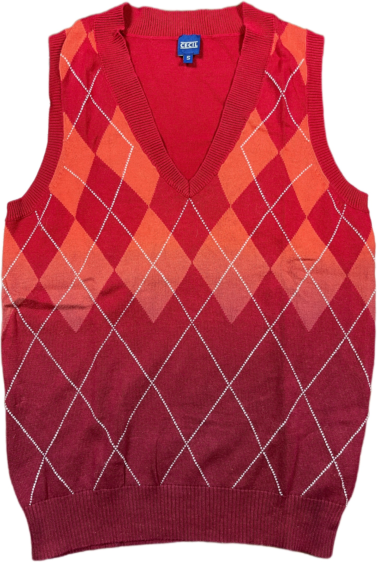 Cecil Sweater Vest Red Cotton S