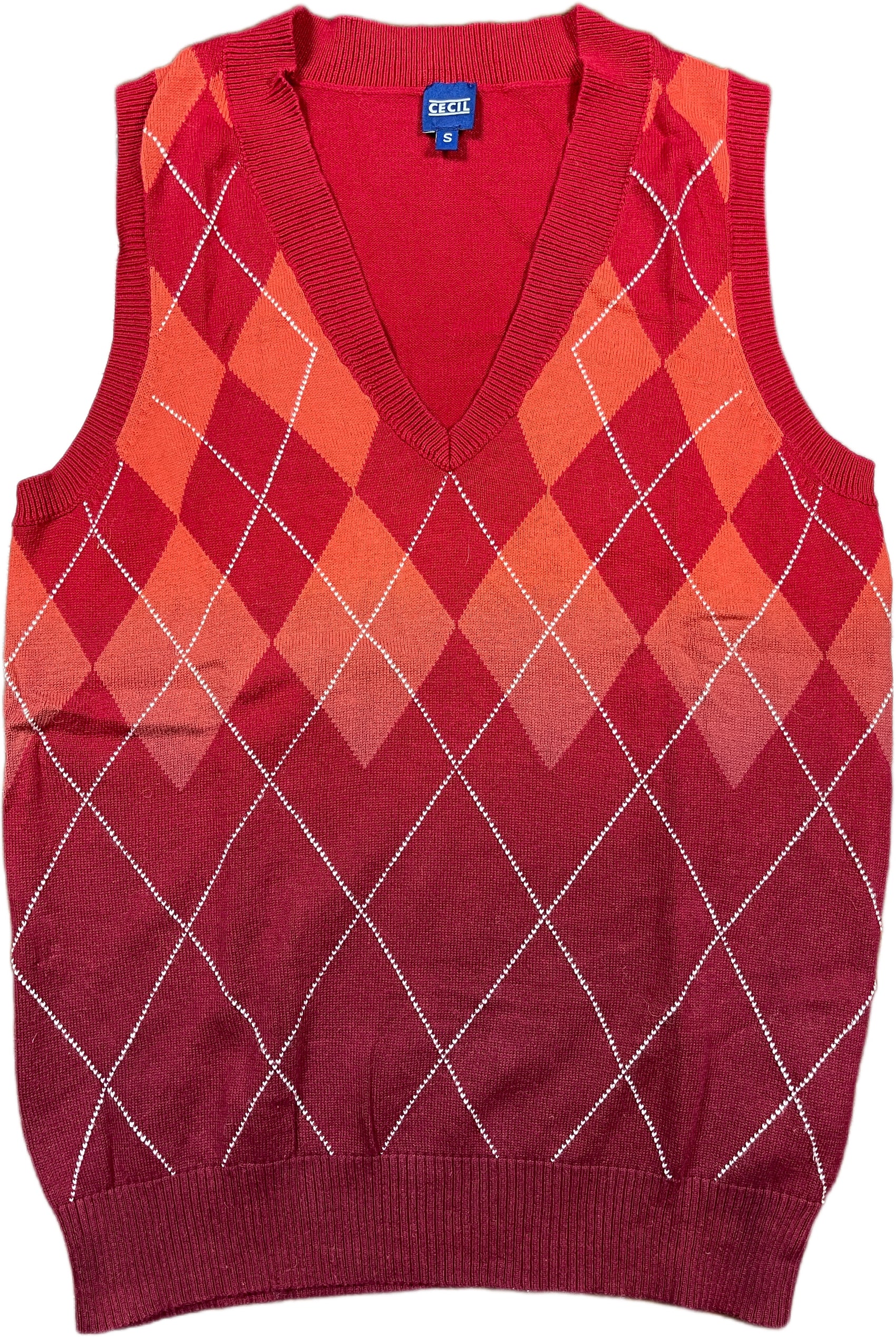Cecil Sweater Vest Red Cotton S