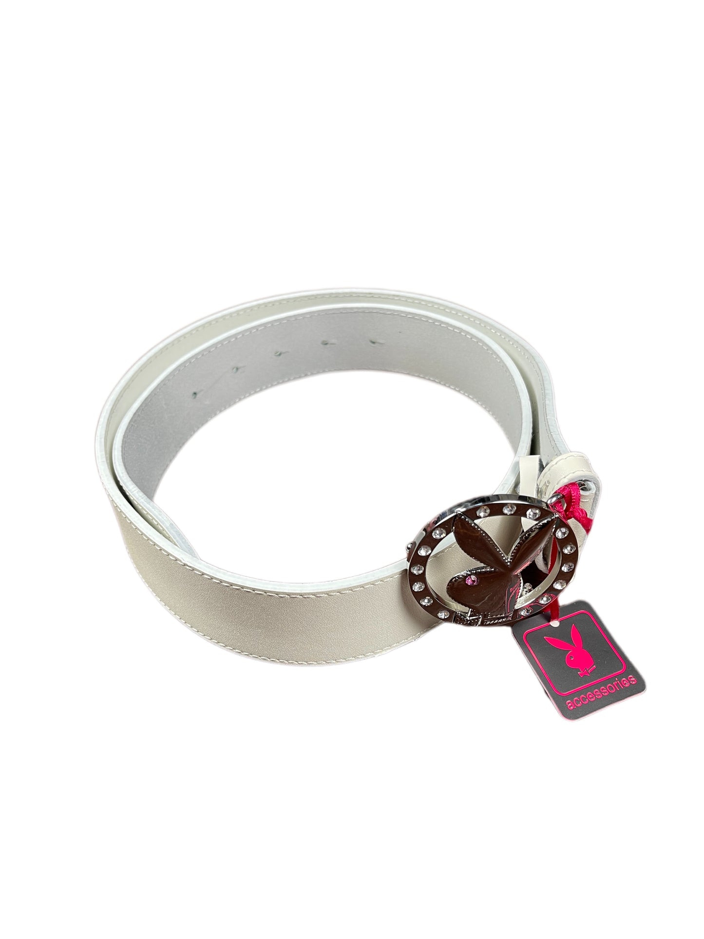 Y2k Playboy Leather Plug Belt White 2004