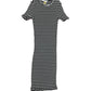 Stradivarius Short Sleeve Dress Black White - S