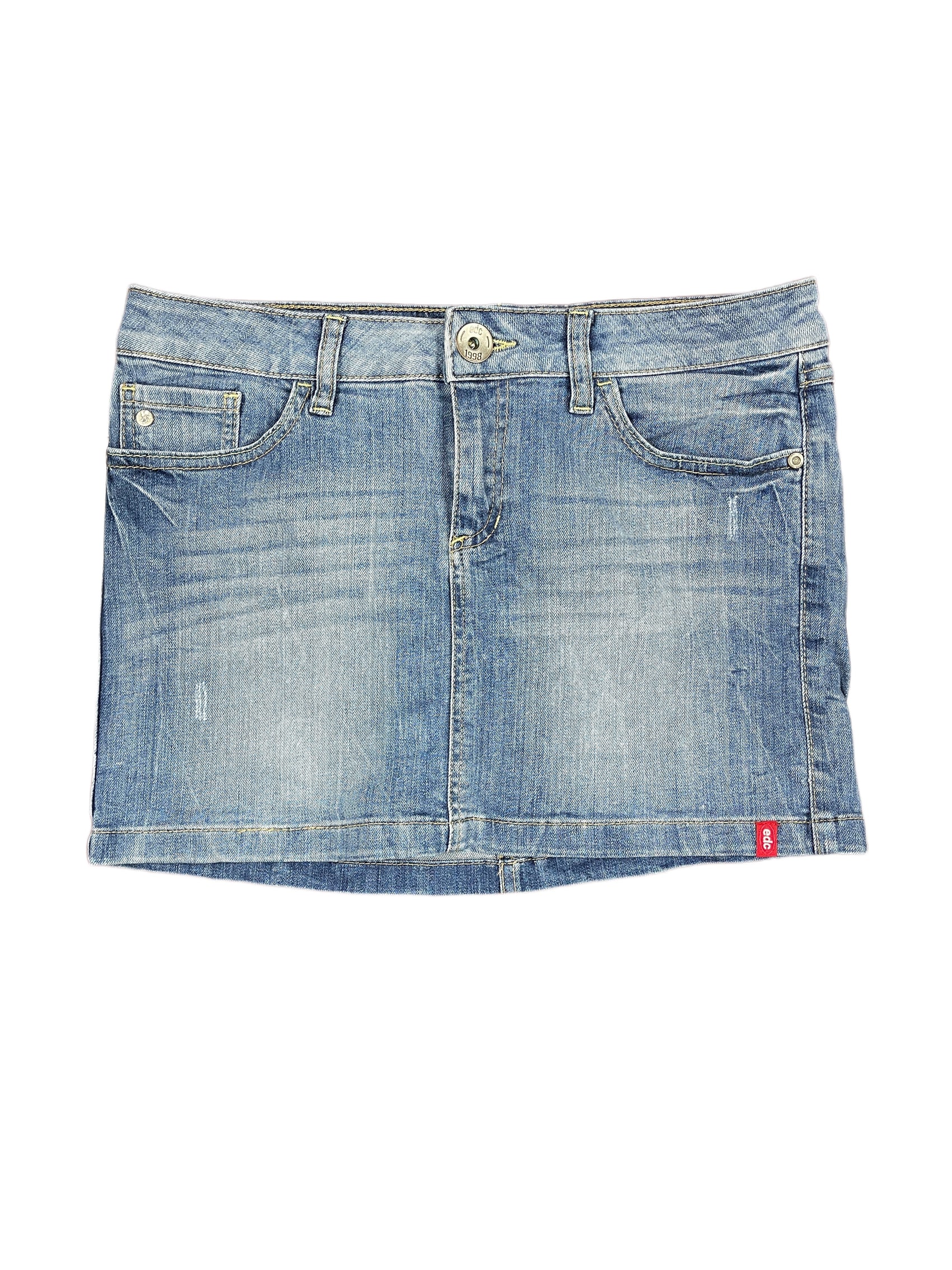 Y2k Esprit Low Waist Denim Skirt Blue - M