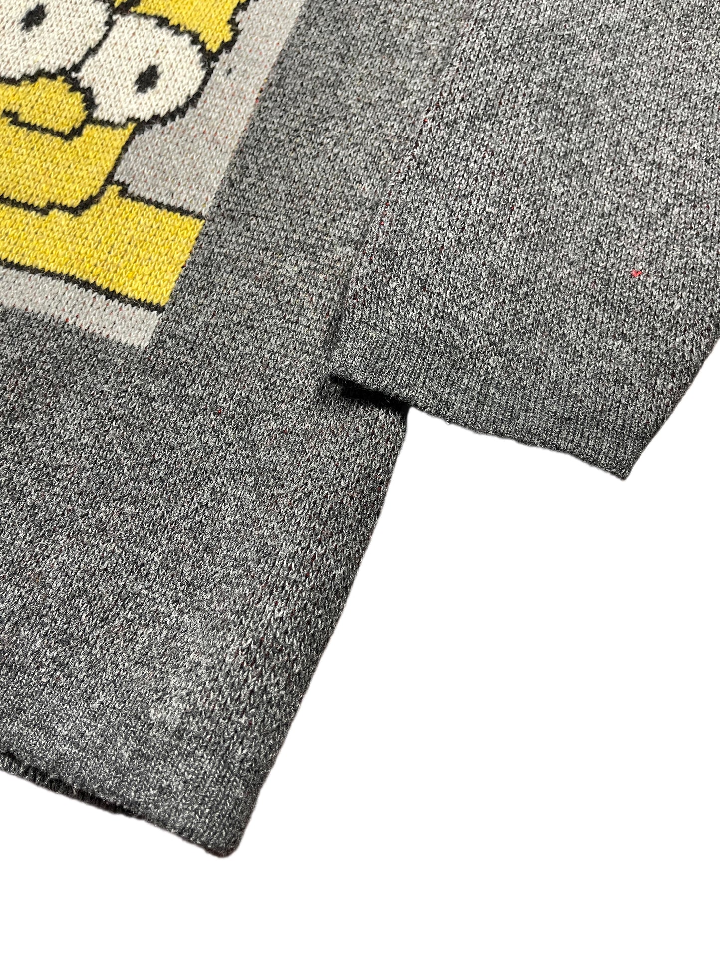 Y2k The Simpsons 2003 Bart Skateboard Chunky Knitted Sweatshirt Gray - XXL