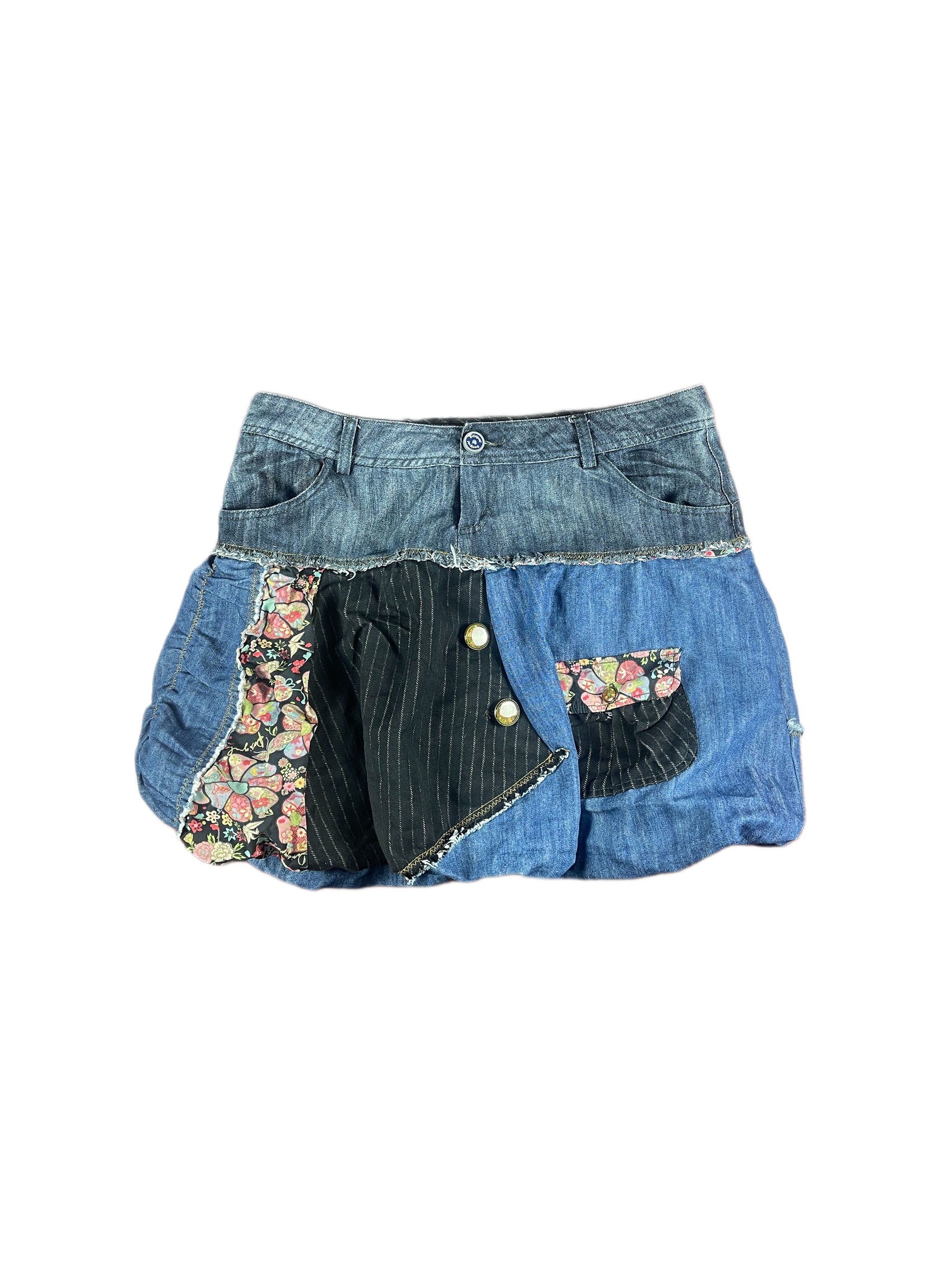 Y2k Desigual Denim Skirt Blue - L