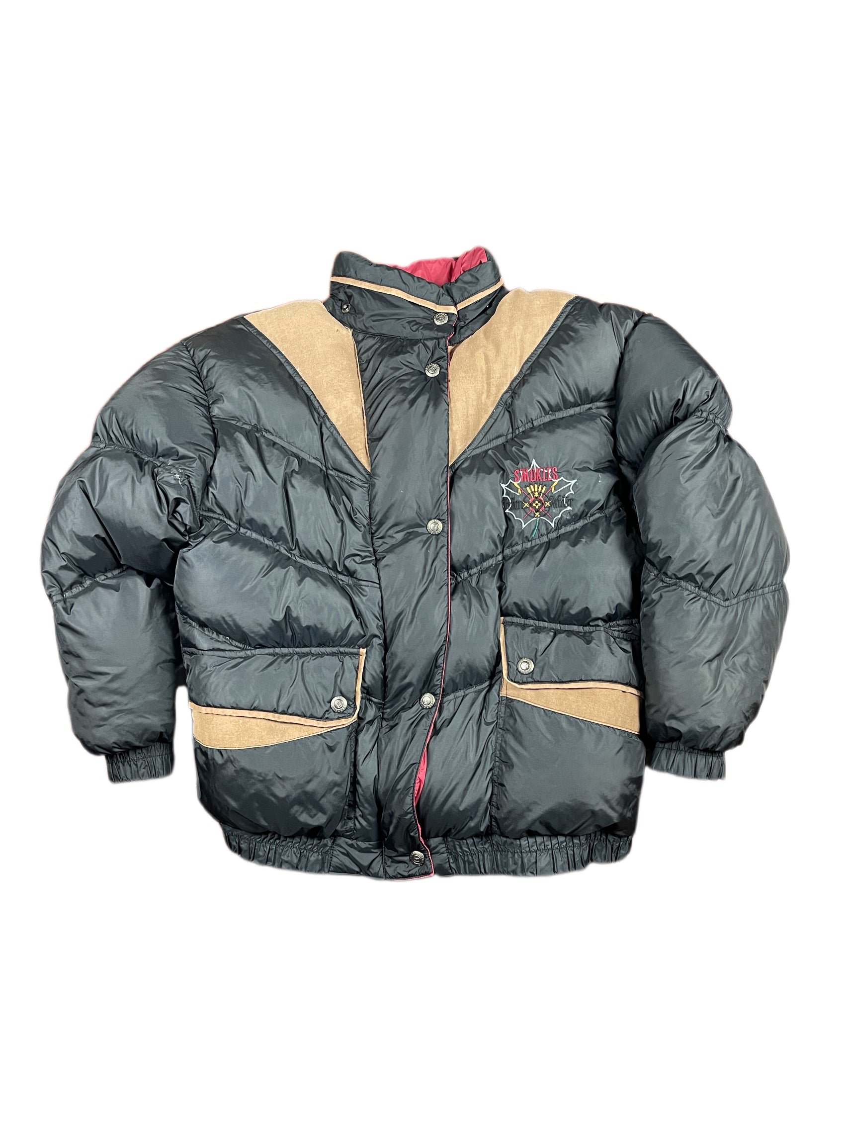 Vintage S'Mokles Down Jacket Black Brown - L